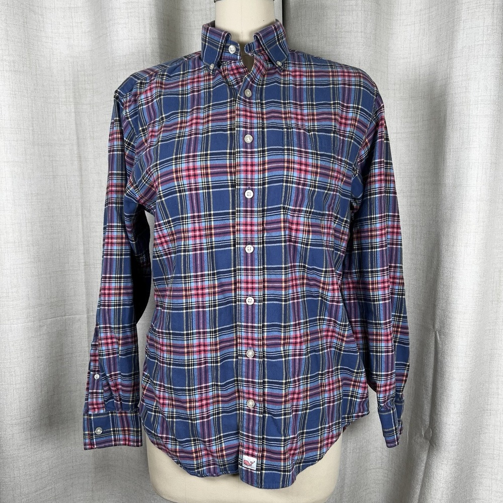 Vineyard Vines‎ Mens Murray Long Sleeve Button Down Shirt Small Red Blue Plaid